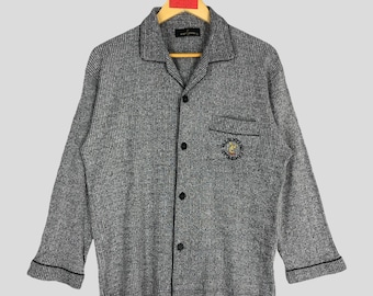 Vintage Valentino Coupeau Cotton Button Sweater - Gray Size M