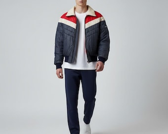 Vintage 80s Moncler X Asics Multicolour Ski Light Puffer Bomber
