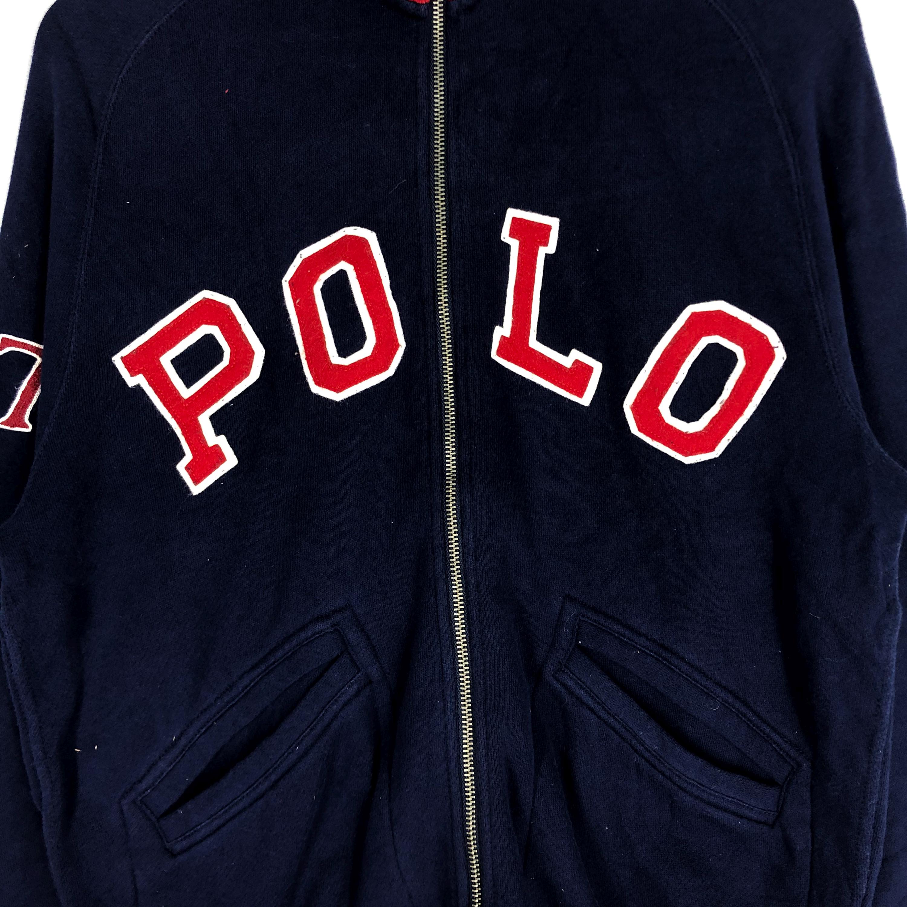 Vintage Y2K Polo 67 Polo by Ralph Lauren Spellout Zipper Sweater