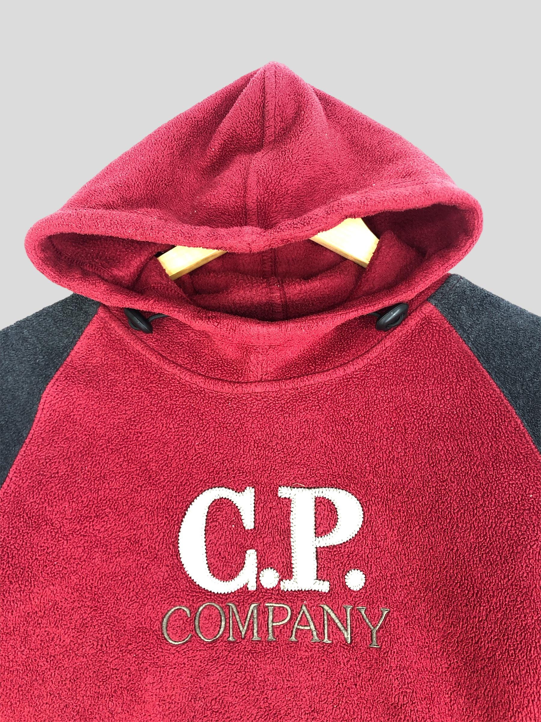 Vintage C.P. Company Red Gray Hoodie Small Cozy Retro CP