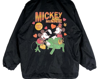 Vintage Mickey Mouse And Minnie Windbreaker Zipper Jacket Mickey Disney  Cartoon Network Mickey Mouse Jacket RainCoat Windbreaker Size M