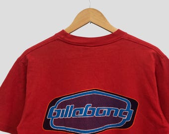 Vintage 90s Billabong Big Logo Surfer T-shirt Red Billabong Centre