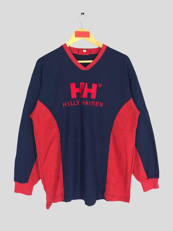 Helly Hansen, Vintage 90s Helly Hansen Sweatshirt: Embroidered Logo Crewneck, Size L