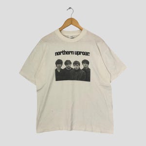 Vintage 90s NORTHERN UPROAR Line-up Big Image Promo T shirt Large 1990s Madchester Indie Alternative Rock Britpop UK band Concert Tee Size L