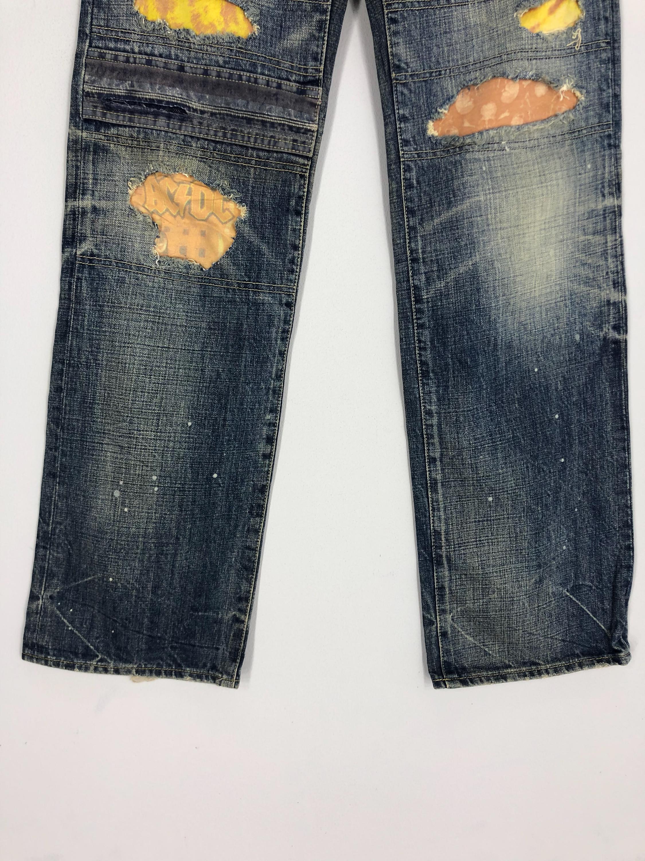 Size 30x41 Vintage Japanese Brand Roen Jeans Man Skull Stone