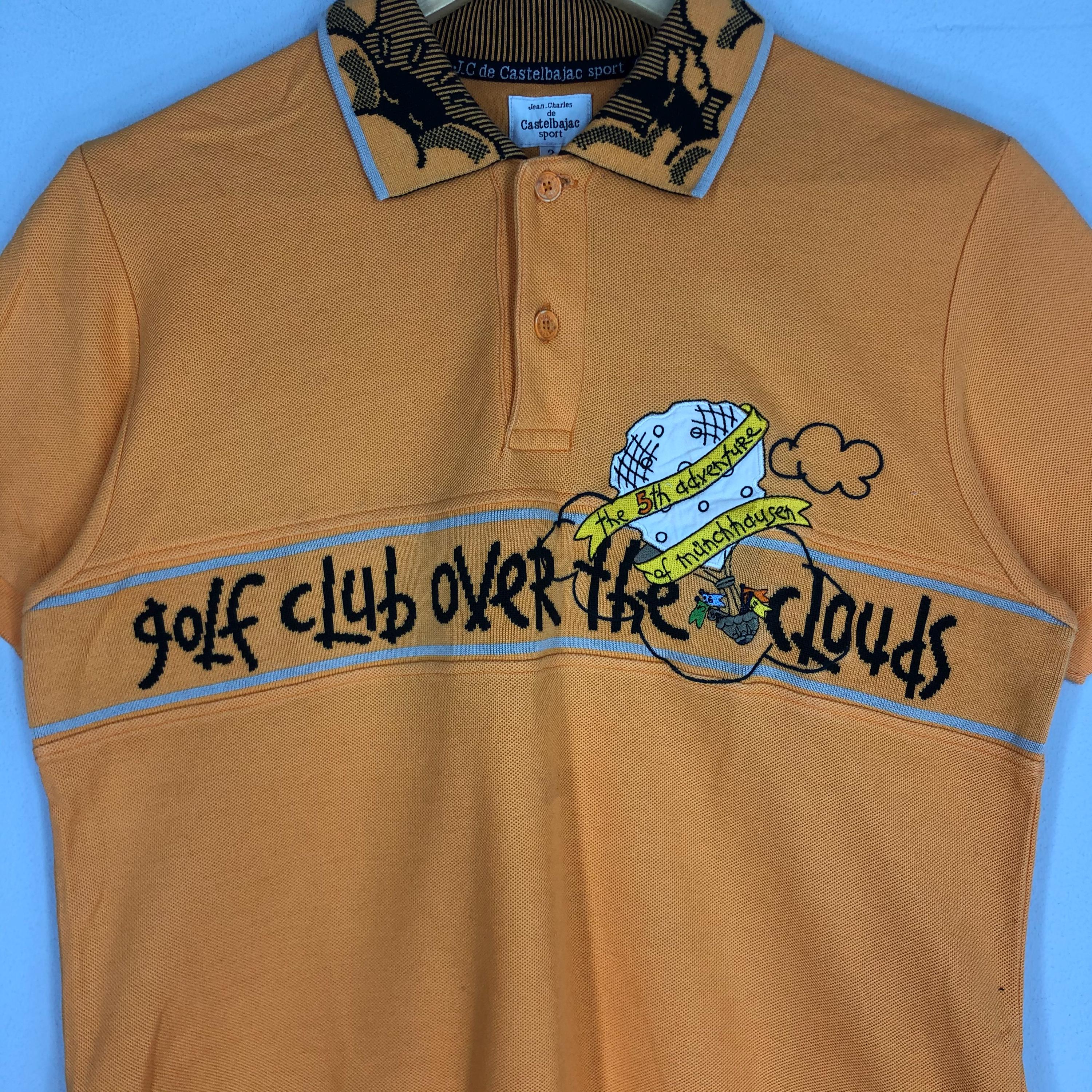 Vintage Jean Charles De Castelbajac Orange Golf Polo Shirt, Made