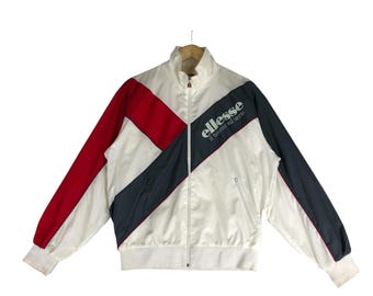 Chaqueta cortavientos de nailon Ellesse Italia vintage de los años 90 (talla L)
