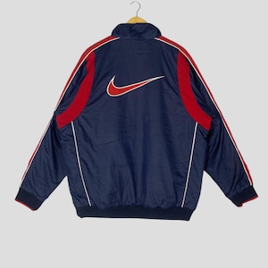 Vintage 90&#39;s Nike Swoosh Blue Training Jacket XLarge Nike Swoosh Windbreaker Nike Sportswear Jacket Nike Light Button Jacket Size XL