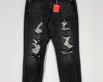Vintage Edwin Stone Washed Jeans: Black Faded Denim, Size 28x35