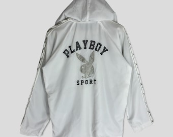 Vintage 1990's Playboy Bunny Zipper Hoodie Sweater Playboy Sweatshirt Medium Playboy Black Bunny Big Logo Playboy Embroidery Sweater Size M