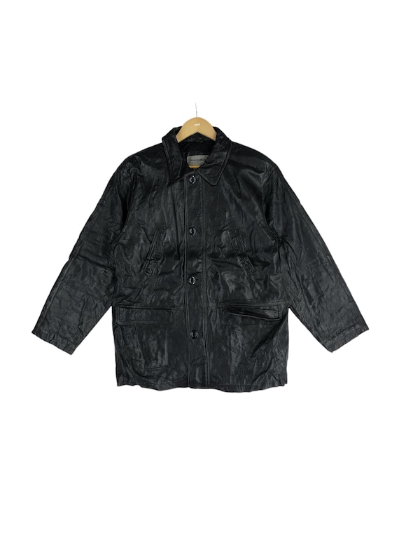 Roberto Massini Button Leather Jacket Medium Massini Black Leather Bikers Style Jacket Rugged Menswear Outerwear Bikers Fashion Week Size M Etsy