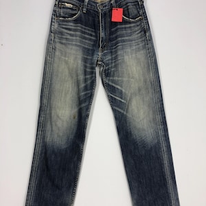 Talla 32 x 43 Vaqueros Levi&#39;s 503 lavados a la piedra Vaqueros Levi&#39;s azules desgastados y sucios Vaqueros Levi&#39;s azules desgastados de los años 90 Vaqueros Levi&#39;s con cremallera W32
