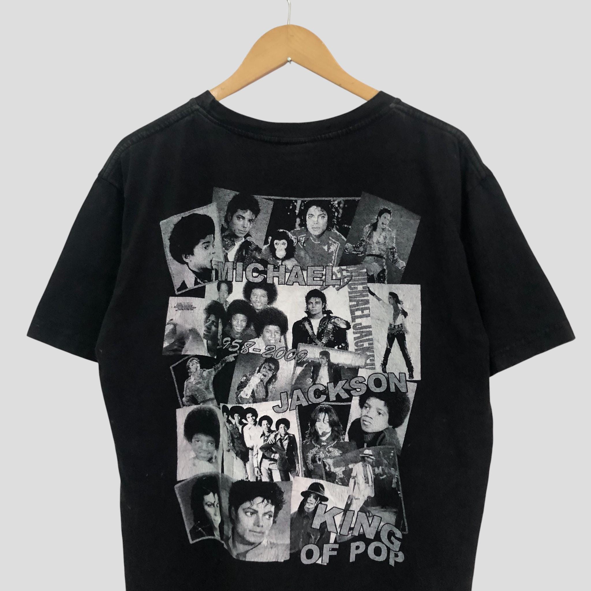 Vintage Michael Jackson King of Pop Black T Shirt Show Tour Promo
