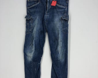 Spodnie jeansowe Vintage EVENRIVER w rozmiarze 35: Indigo Workwear Jeans