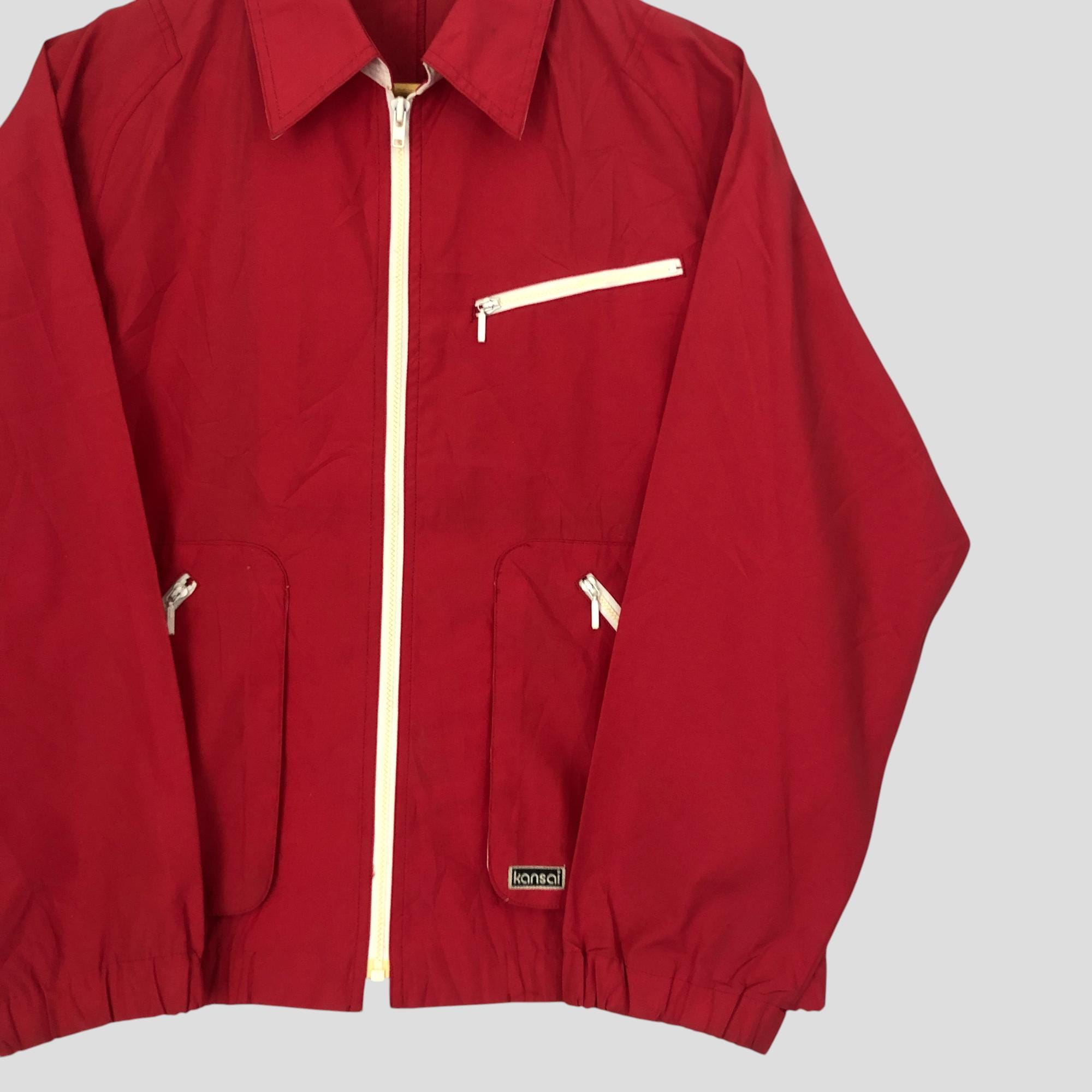 Vintage Kansai Yamamoto Windbreaker Jacket - Red Nylon - Size M - Etsy