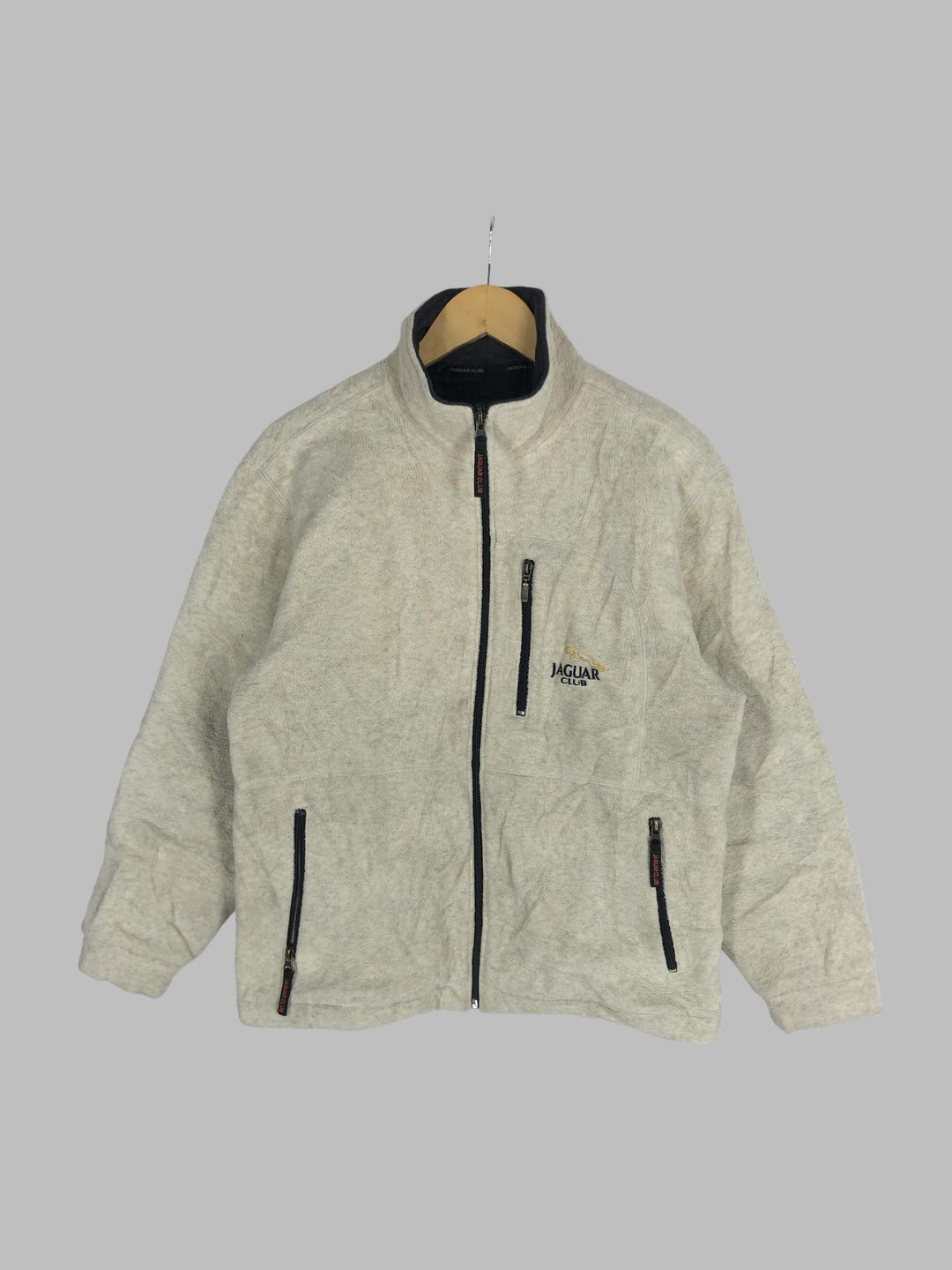 Vintage Jaguar Club Fleece Jacket Racing Team Parka Size M