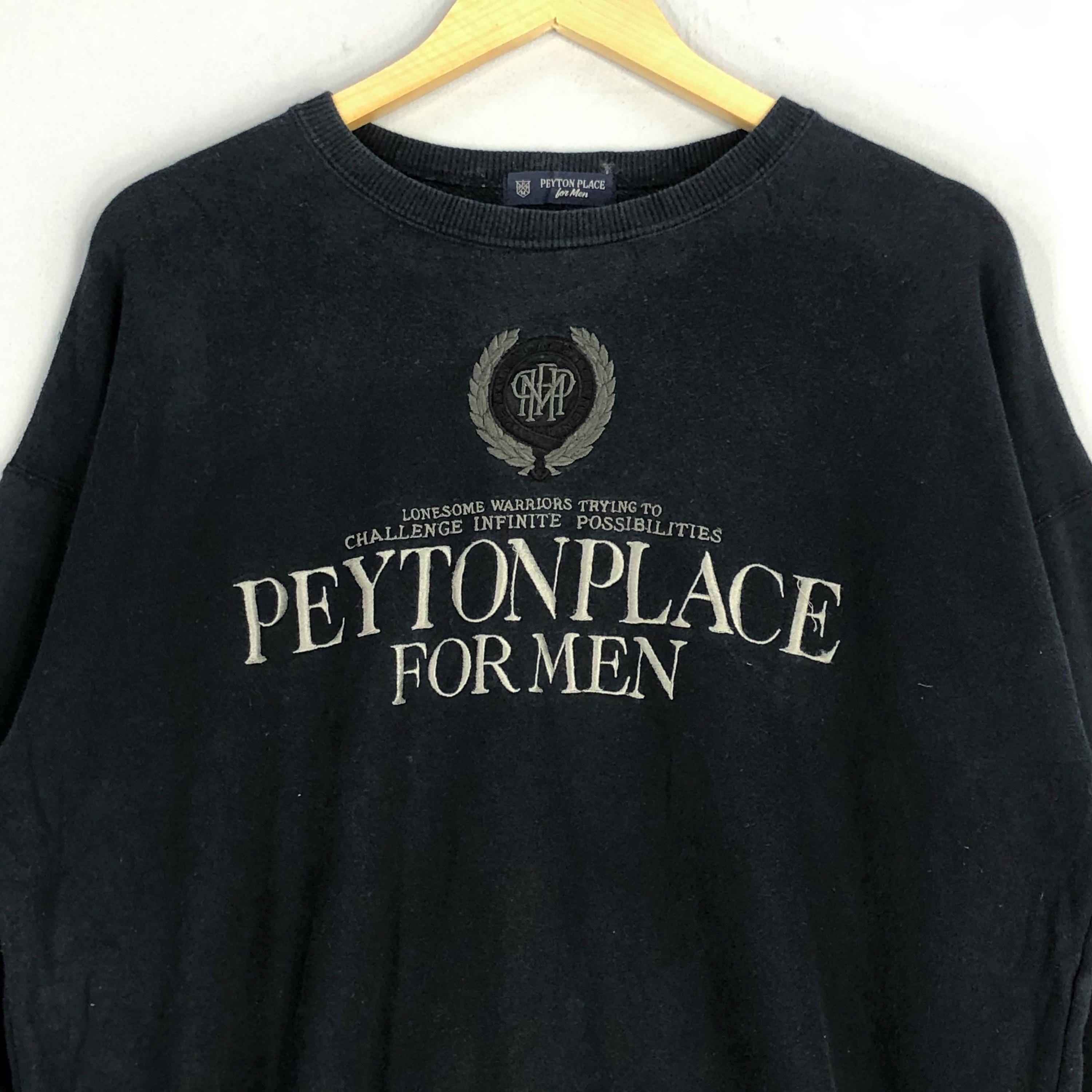 Vintage Peyton Place for Men Sweatshirt - Black PPFM Crewneck 