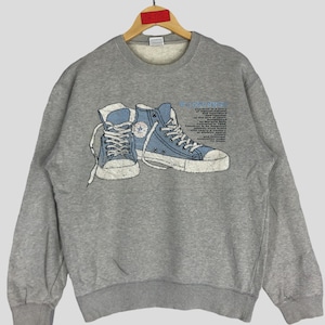 Vintage Converse All Star Big Image Sweatshirt Large Vintage Chuck Taylor Usa Converse Crewneck Gray Jumper Converse Pullover Size L