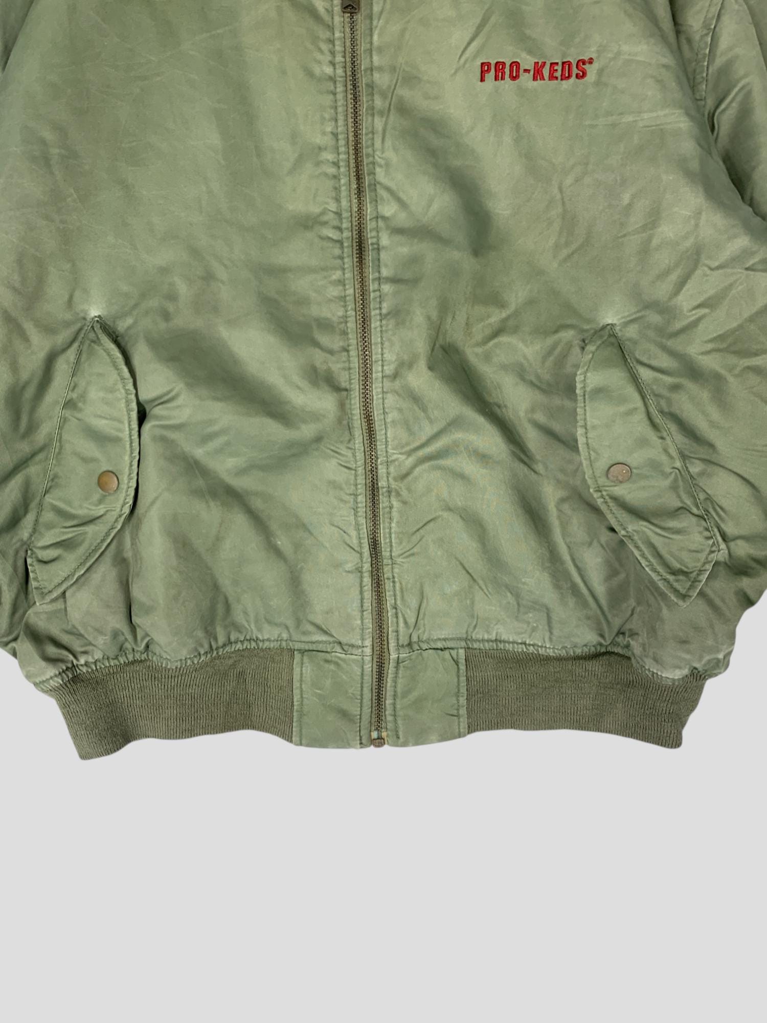 Vintage 90s Pro Keds Army Green Bomber Jacket - Size XL - Etsy