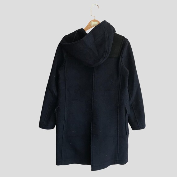 Vintage J.W. Anderson Wool Duffle Coat: Blue-black Hoodie, Size S