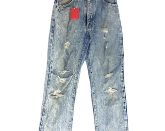 Size 28X38 Vintage Edwin Stone Washed Jean Edwin Blue Faded Jeans Edwin Zipper Distressed Jean Edwin Ripped Blue Denim W28