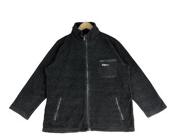 Vintage Benetton F1 fleecejack, zwarte Racing Team-parka (maat L)