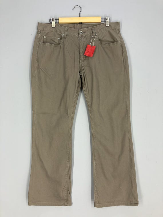 Beams, Size 36X39 Vintage Beams Japan Trouses Pant Brown Beams Zipper Fly Brown Loose Jeans Beams Japan Casual Pant W36