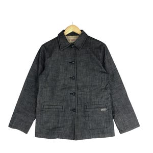 Giacca in denim vintage McGregor, giacca leggera, cappotto abbottonato McGregor, giacca da lavoro McGregor, giacca in cotone, giacca da lavoro, taglia L