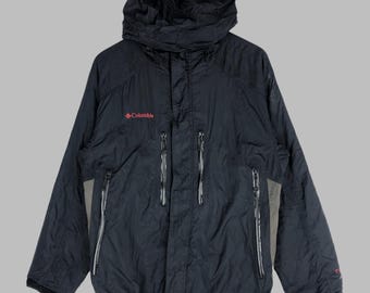 Vintage 90s Columbia Convert Ski Jacket: Green Fleece-lined Nylon