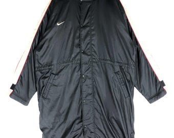 Vintage 90s Nike Swoosh Long Jacket Training Jacket Xxlarge