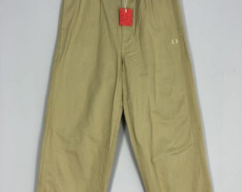 Maat 33X38 Vintage Fred Perry Katoenen Broek Fred Perry Rekbare Katoenen Broek Losse Stijl Mode Broek Fred Perry Casual Broek W30 ~ 33