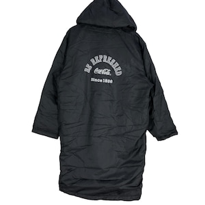 Vintage Coca Cola Be Refreshed Biglogo Black Hoodie Long Jacket Coca Cola Spell Out Windbreaker Coca Cola Coke Nylon Long Raincoat Size L