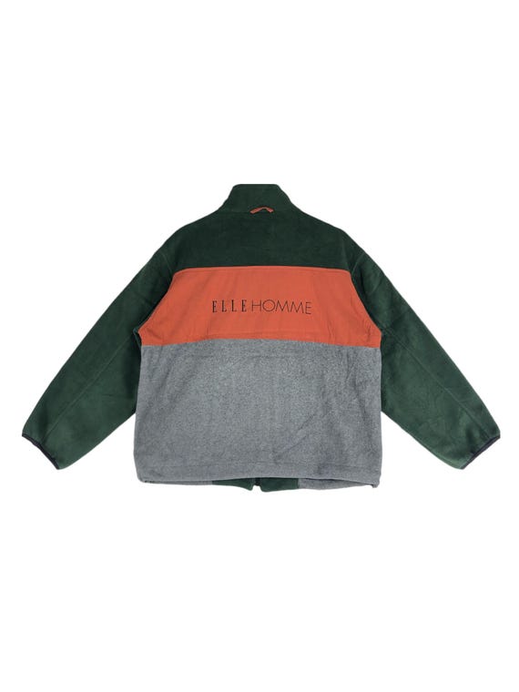 Vintage Elle Homme Paris Fleece Zipper Jacket Large 90s Elle