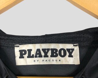 Vintage Playboy Bunny Big Logo Anorak Jacket Black Playboy Hoodie