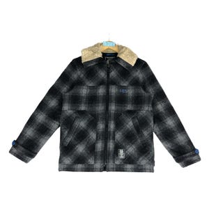 Japanese Brand Luker by Neighborhood Double Pocket Shadow Plaid Jacket Small Neighborhood Workers Jacket Neighborhood Sherpa Neck Jacket S