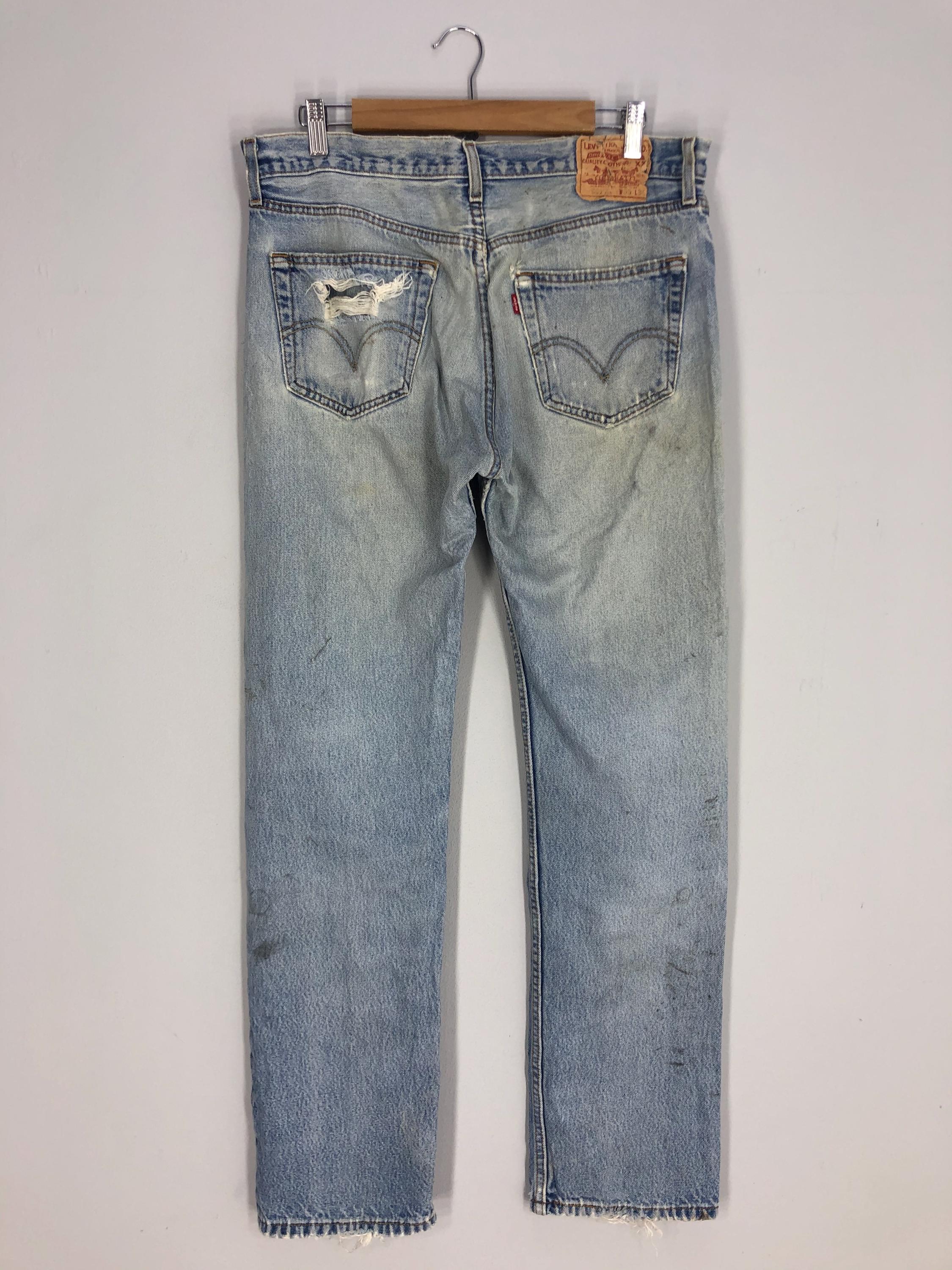 Vintage LEVI'S 501xx Jeans, Ripped Stone Wash Denim (34x43) - Etsy