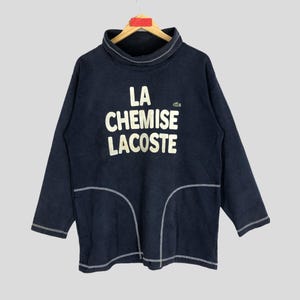 Vintage La Chemise Lacoste Spellout Sweatshirt Large Blue Chemise Lacoste Crewneck Lacoste Pullover Lacoste Jumper Sweater Size L