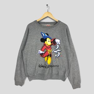 Vintage 90s Mickey Mouse Gray Sweatshirt Small Minnie Mouse Printed Graphic Jumper Walt Disney Pullover Minnie Mickey Sweater Size L