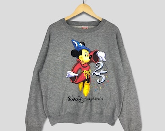 Moletom vintage cinza do Mickey Mouse dos anos 90, tamanho pequeno, com estampa da Minnie Mouse. Blusa de moletom Walt Disney com estampa da Minnie e do Mickey. Tamanho G.