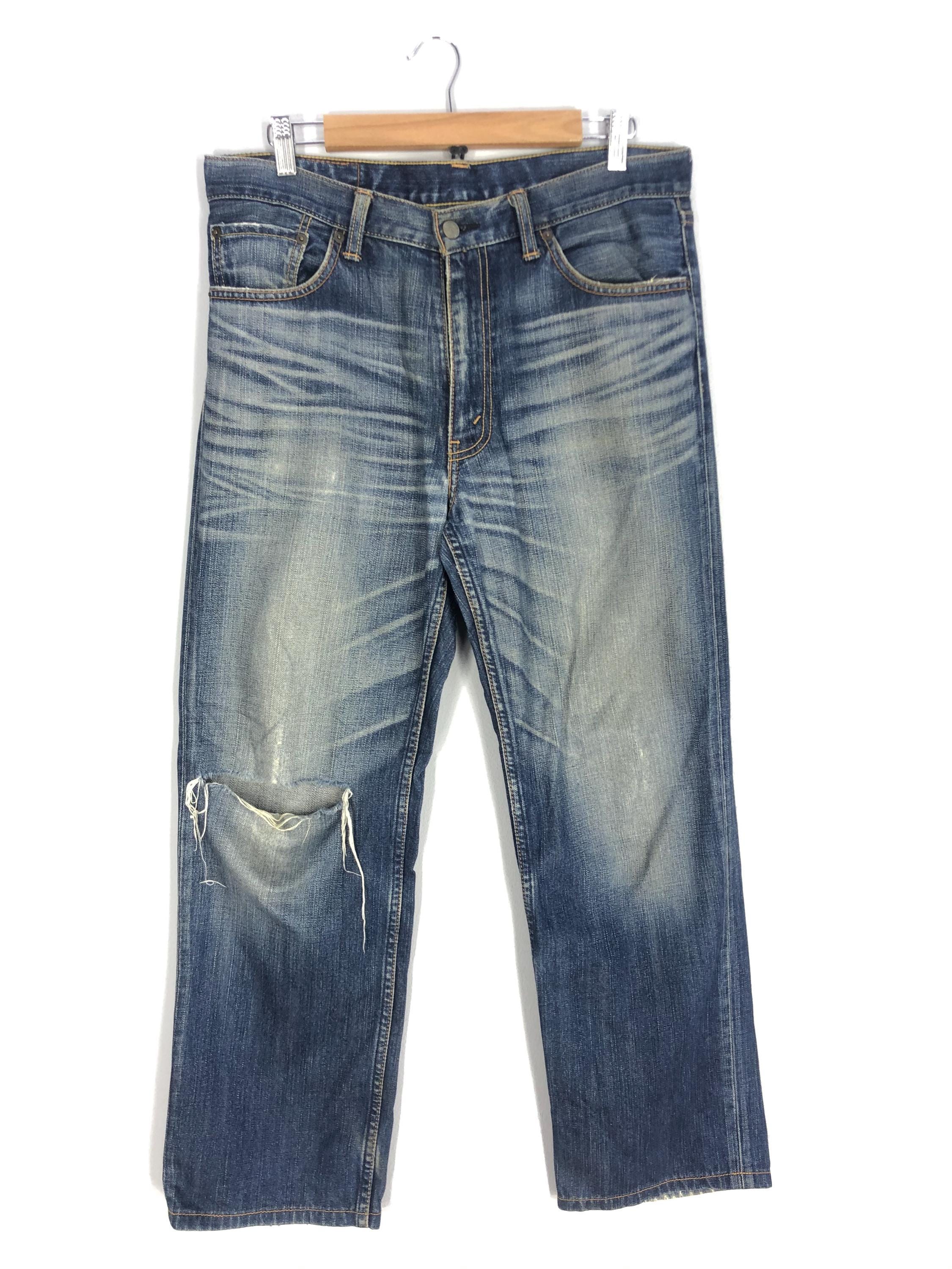 パンツ sundays best STONE WASHED BLUE DENIM 34 EDI16-Distressed-Stonewashed-