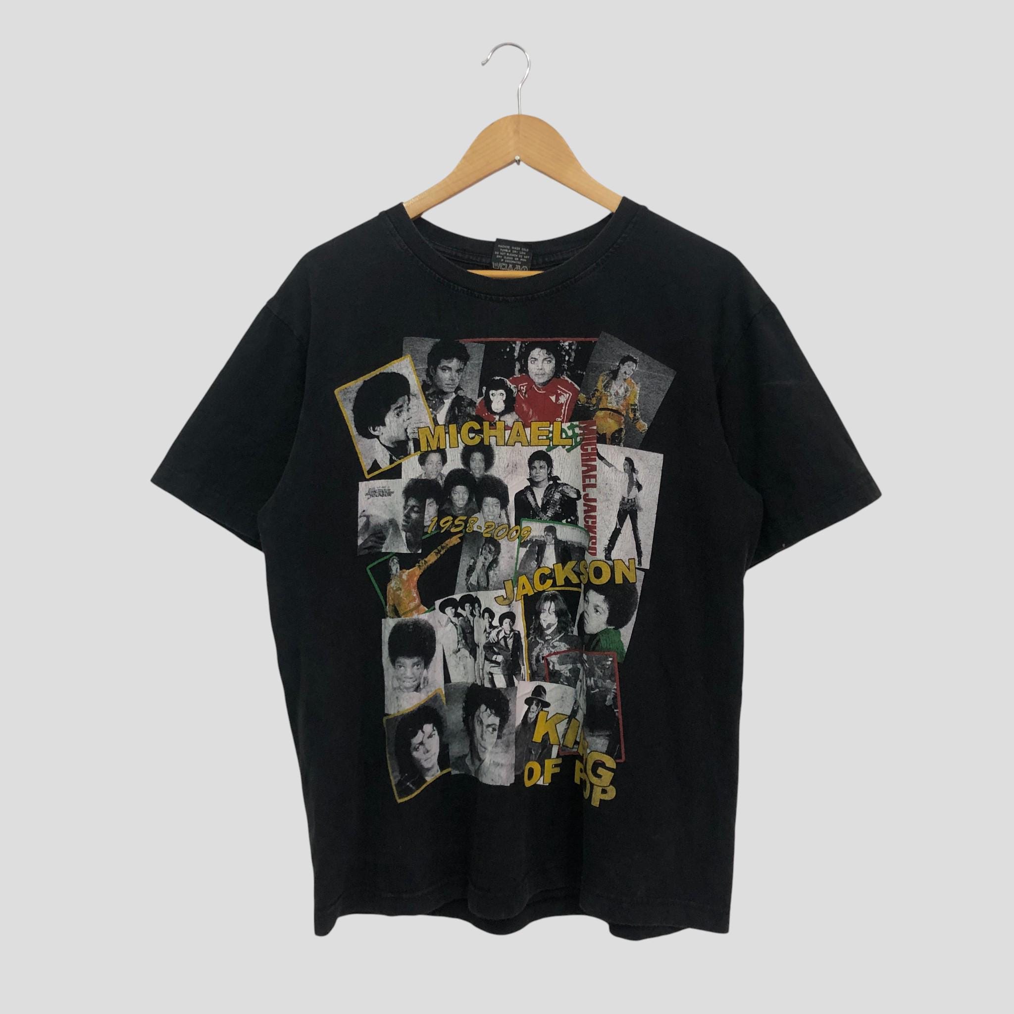 Vintage Michael Jackson King of Pop Black T Shirt Show Tour Promo