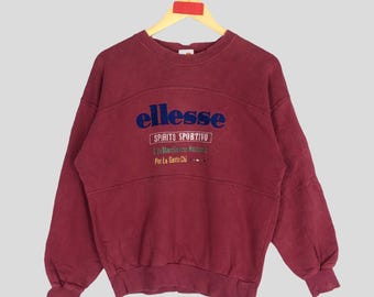 Vintage 90s Ellesse Perugia Italia Red Sweatshirt - Size M