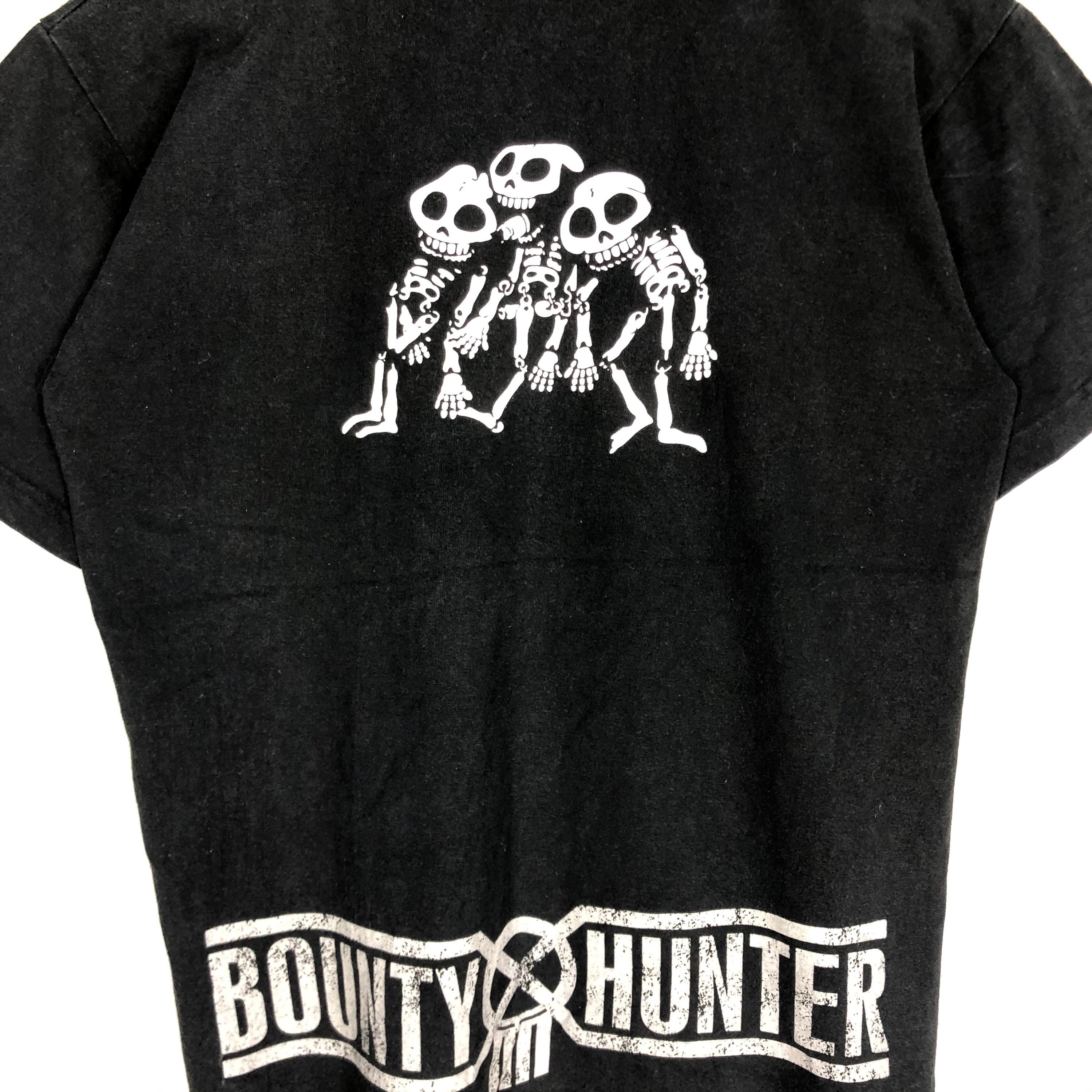 Vintage 90s Bounty Hunter Japan Skull T-shirt, Streetwear Fashion 