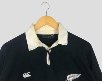 90s CANTERBURY ALL BLACKS ラガーシャツ 黒 白 刺繍 90s CANTERBURY オールブラックス 半袖ラガーシャツ サイズ38 - メルカリ