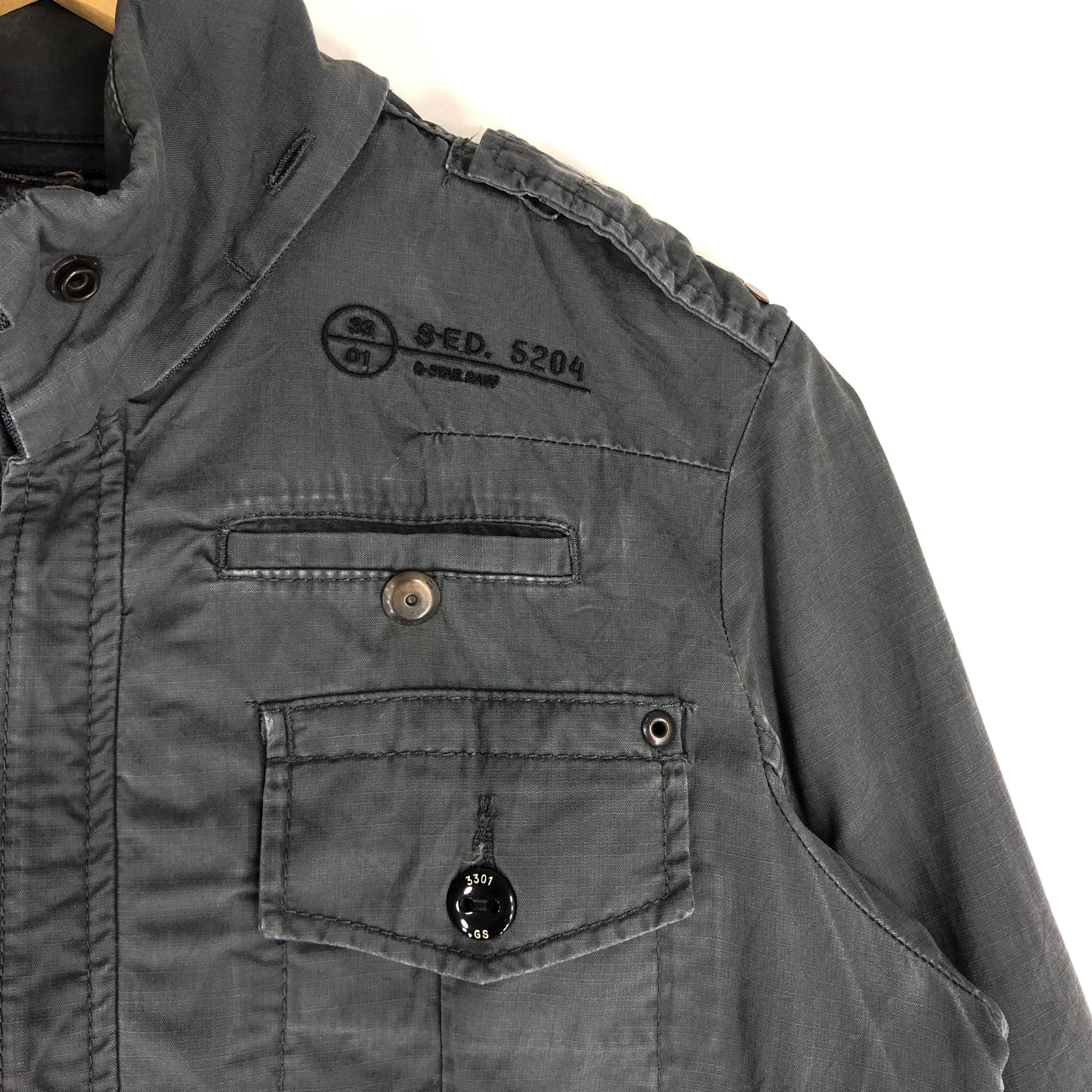 Vintage G-star Raw Denim Hoodie Jacket: Tactical Utility Style 