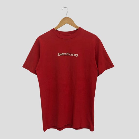 Vintage 90s Billabong Big Logo Surfer T-shirt Red Billabong Centre