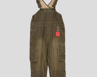 Distressed Brown Denim Carpenter Overalls - BUM Equipment - 34x38