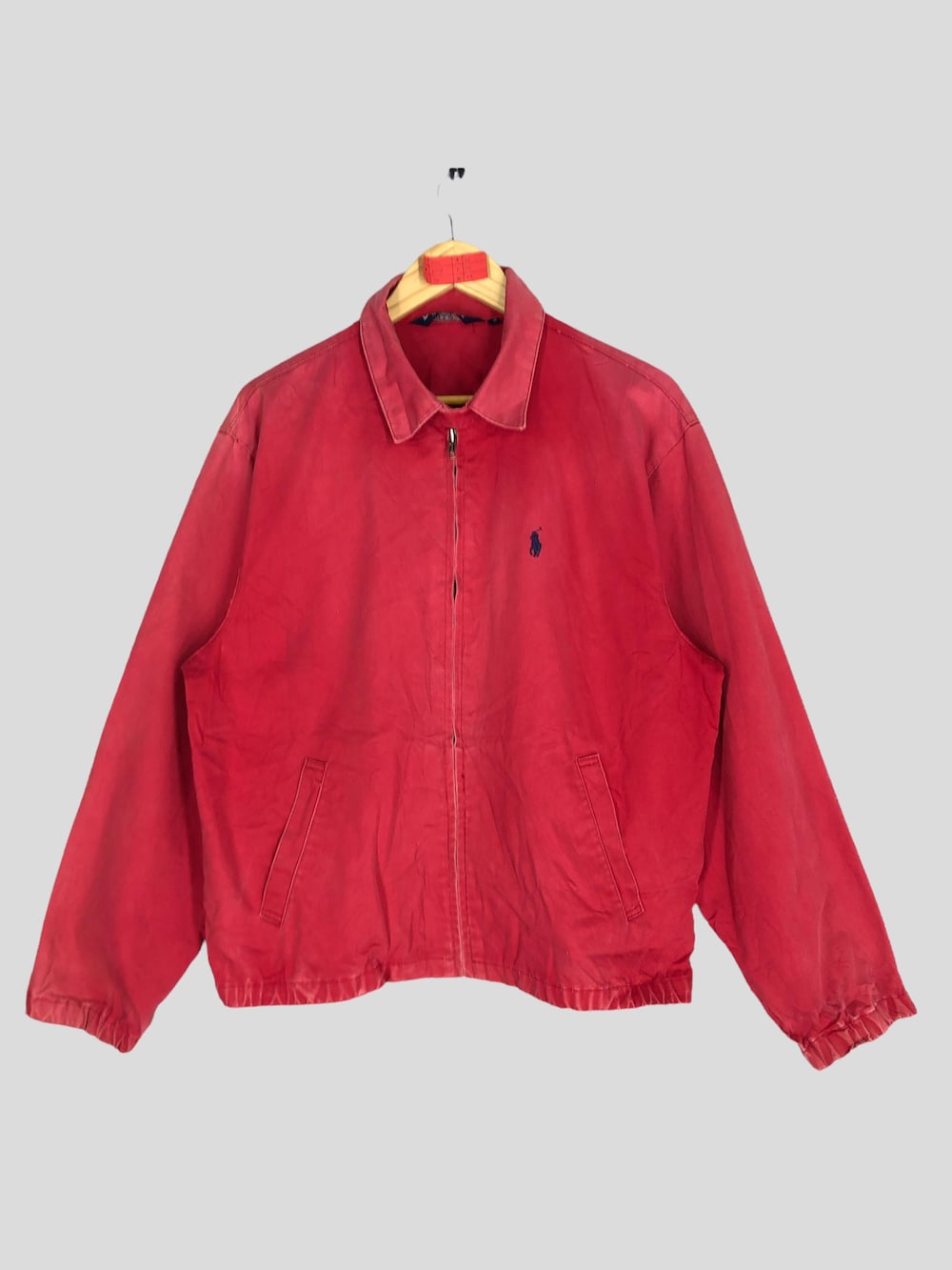 Polo Flag Sweatshirt Vintage Polo By Ralph Lauren Zipper Jacket Ralph Lauren Jacket Polo Cotton Jacket Polo Harrington Jacket Bomber Jacket Red Size Xl Polo  Sweater Unisex Style Aurateestyle