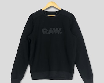Sudadera vintage G Star Raw negra, unisex, de algodón, talla M