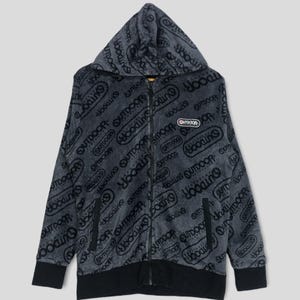 Vintage Outdoor Fleece Jacket Overprint With Hoodie Outdoor Zipper Sweater sweatshirt Crewneck Casual Fashion Style  L Size